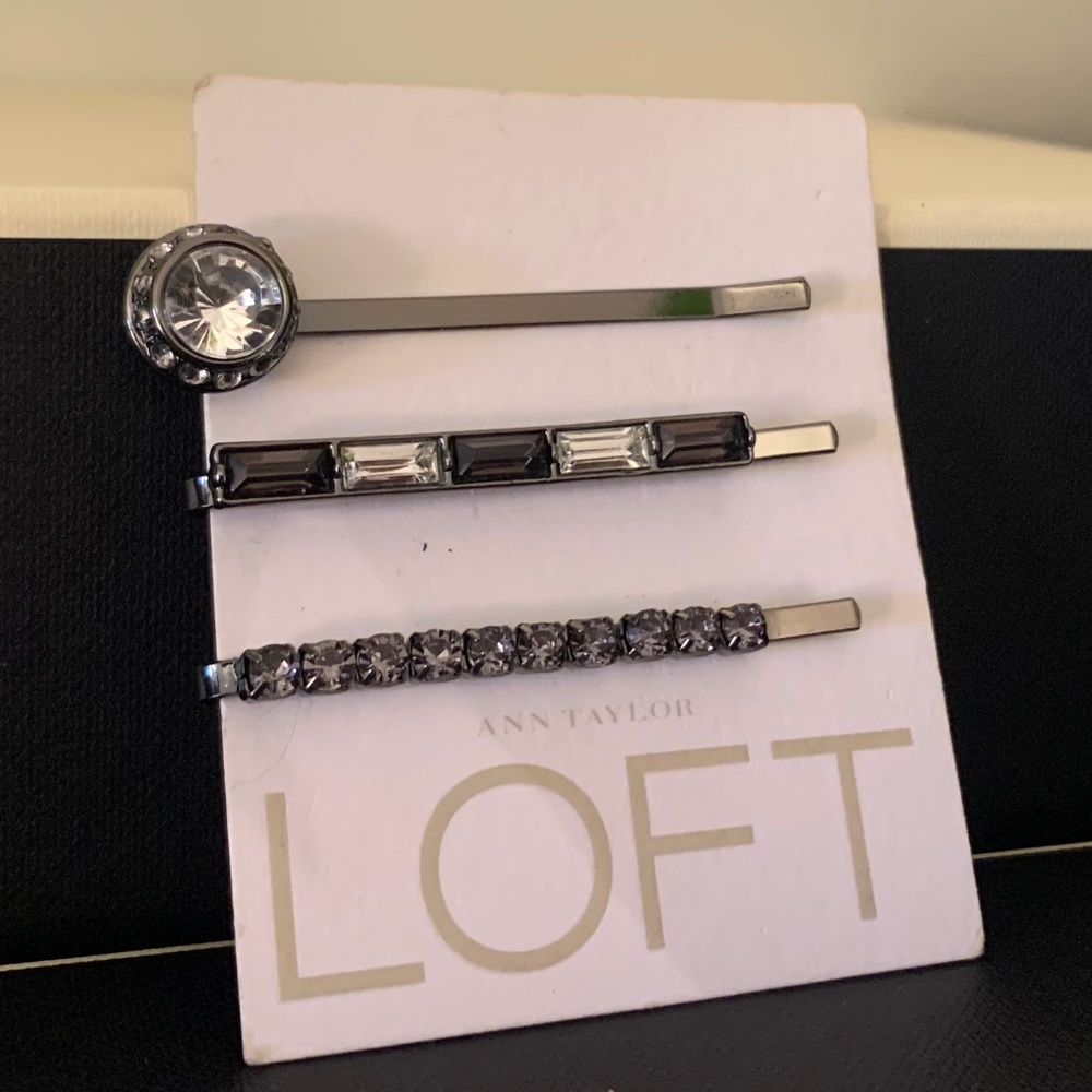 Ann Taylor Loft hair clips- silver